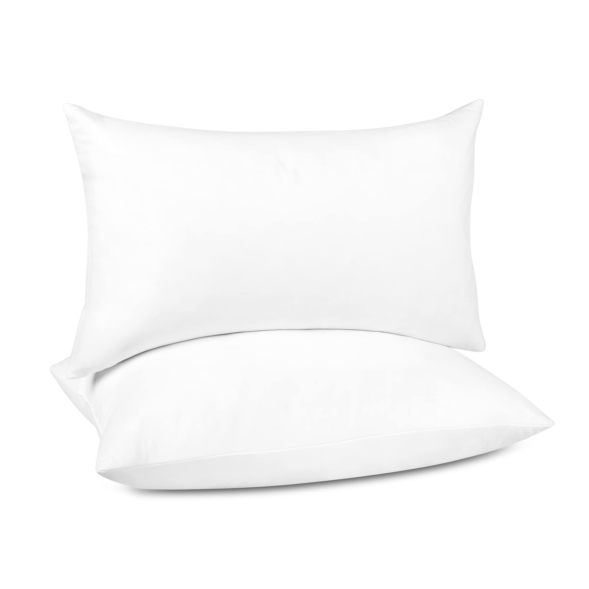 puredown® Outdoor Water Resistant Throw Pillows, Feathers and Down Filled Decorative Pillows for Couch Cushion Garden Bench 12 x 20 Inch, Set of 2, Grey