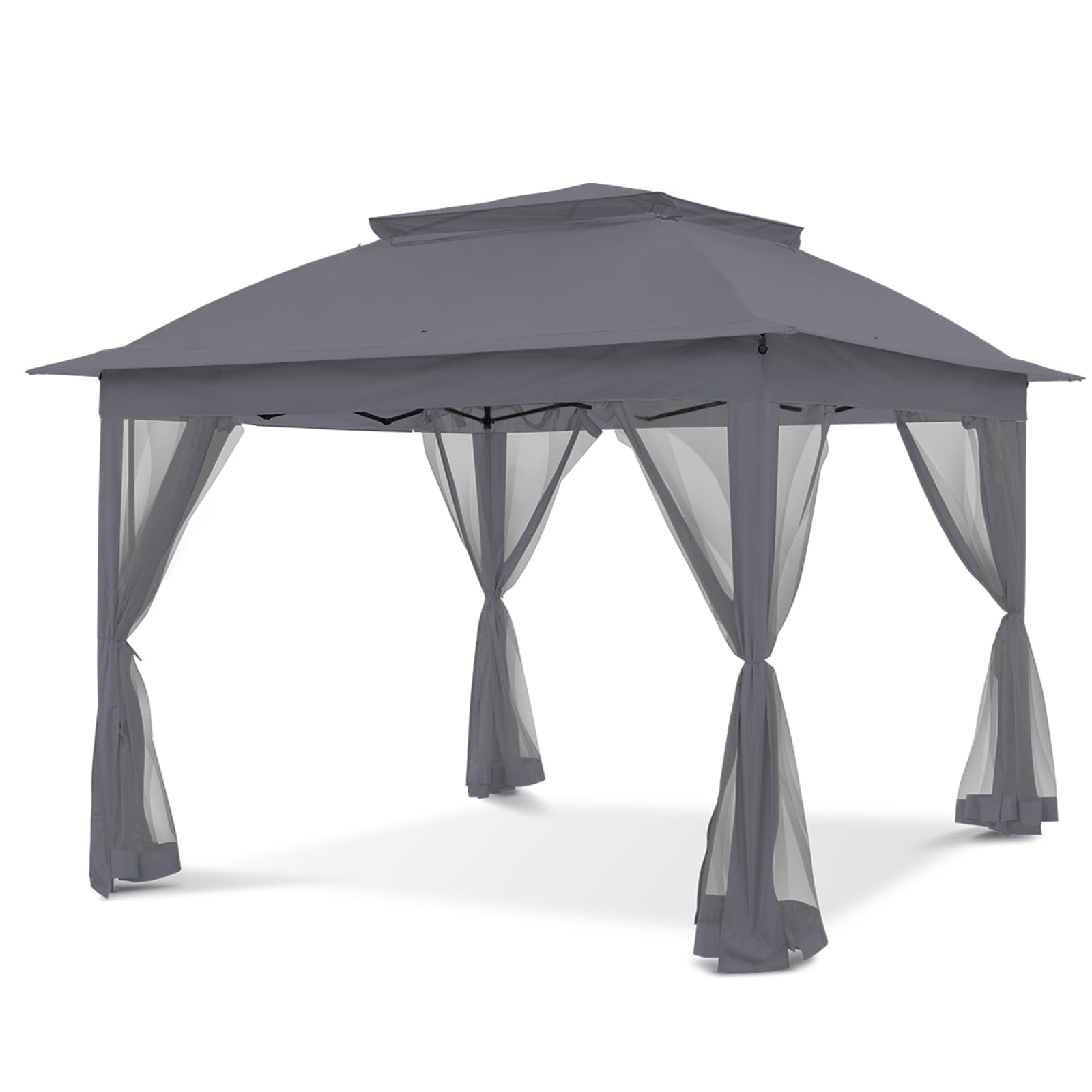 COOS BAY 11x11 Pop-Up Instant Gazebo Tent with Mosquito Netting Outdoor Canopy Shelter with 121 Square Feet of Shade (Khaki)