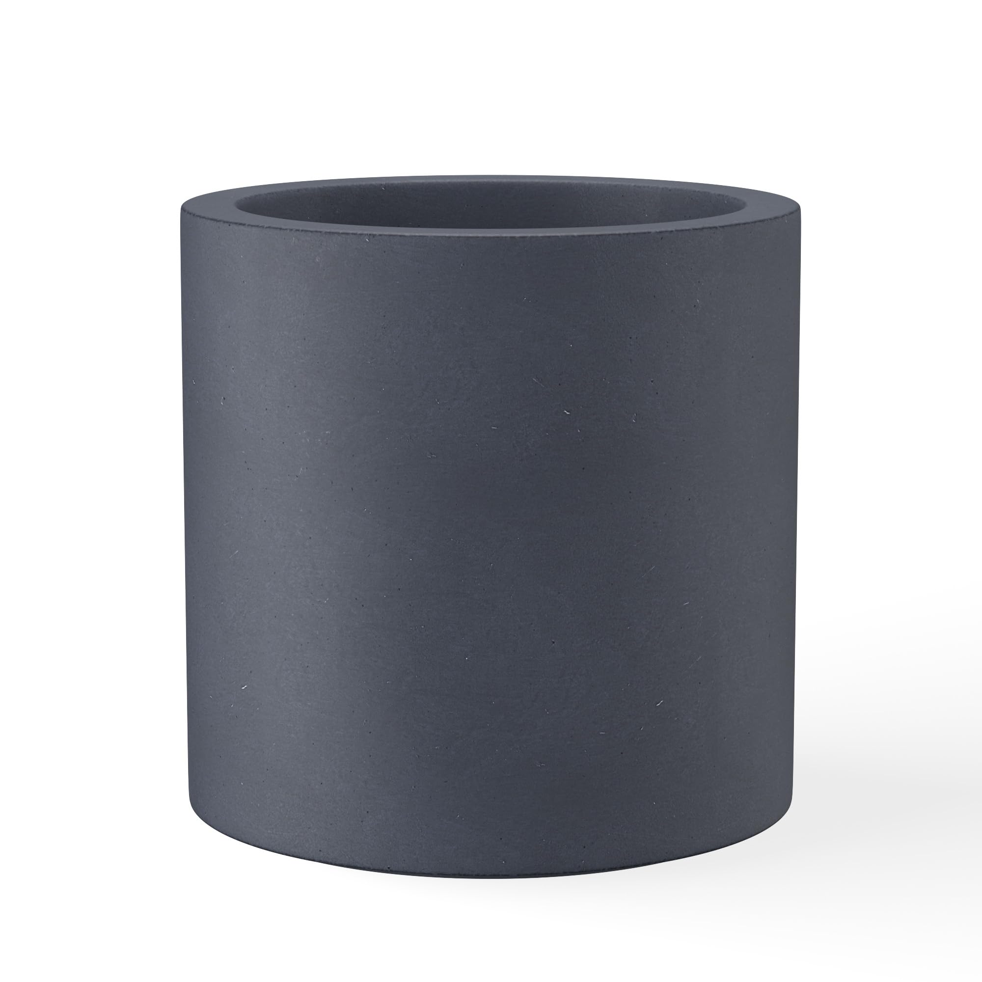 Kante 9.8",12.6",15.7" Dia Round Concrete Planter Set of 3, Modern Style Large Cylindrical Plant Pot with Drainage Hole and Rubber Plug for Indoor Outdoor Patio, Dark Gray
