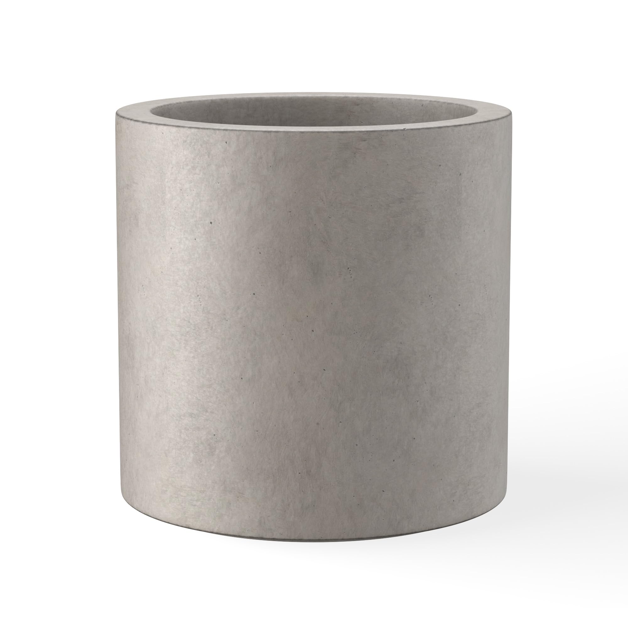 Kante 9.8",12.6",15.7" Dia Round Concrete Planter Set of 3, Modern Style Large Cylindrical Plant Pot with Drainage Hole and Rubber Plug for Indoor Outdoor Patio, Dark Gray