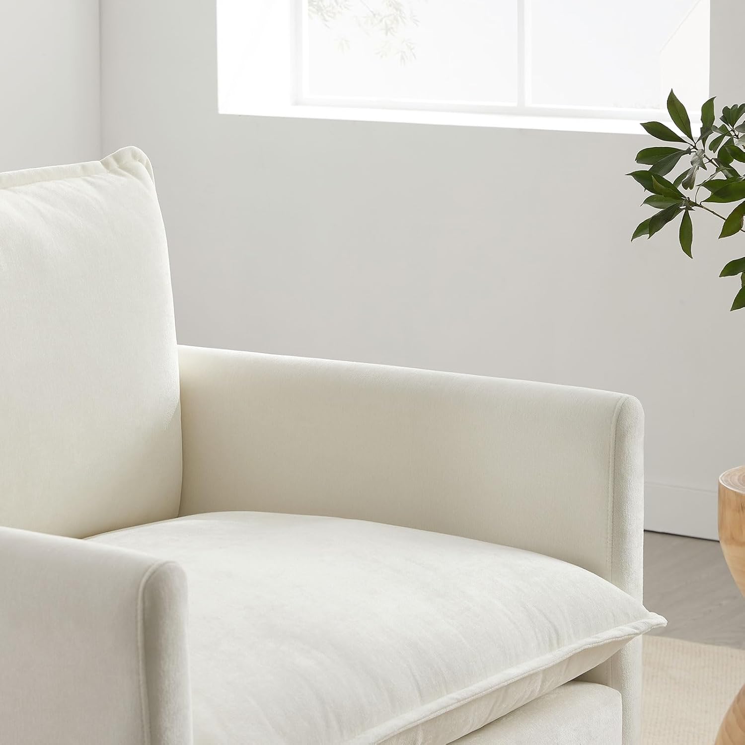 Chenille Oversized Accent Chair - 39”W Big Comfy Reading Chair, Modular Cloud Chair, Cozy Armchair for Living Room, Bedroom, Kids Room, Family Room, Reading Nook, Cream White