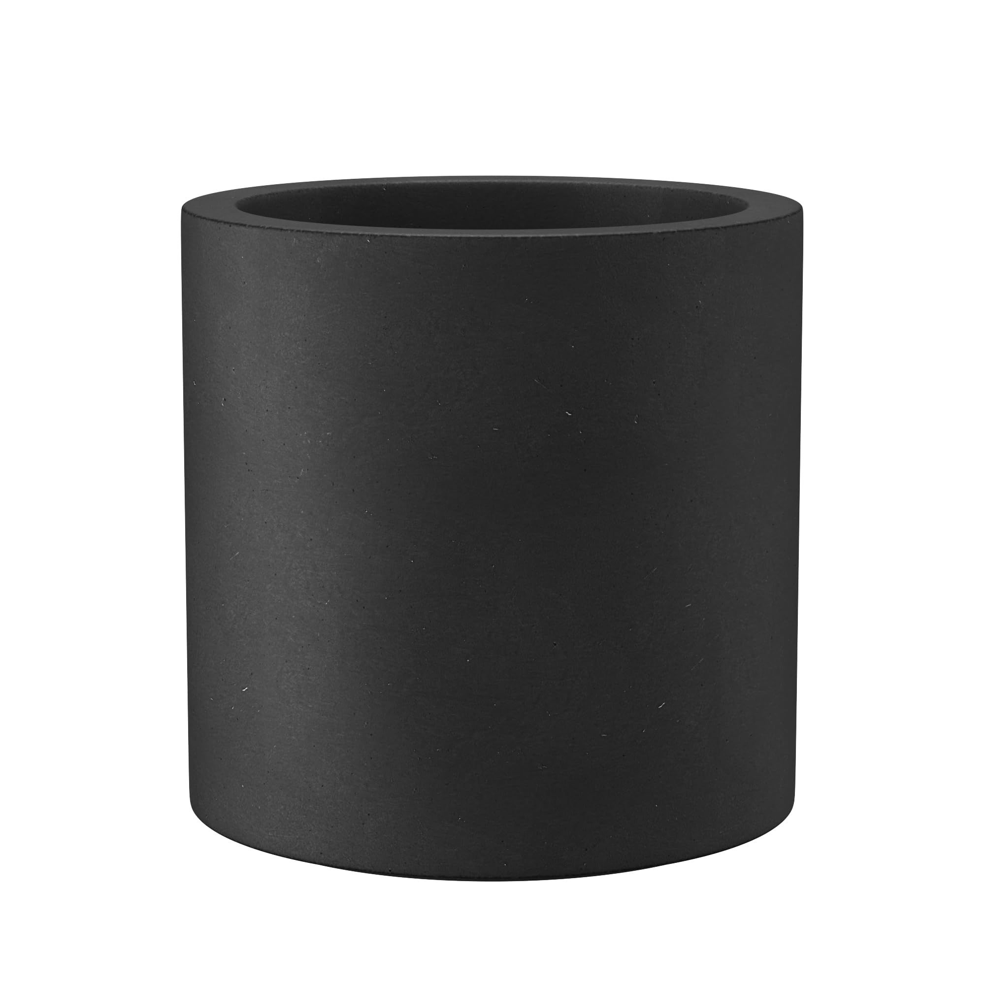 Kante 9.8",12.6",15.7" Dia Round Concrete Planter Set of 3, Modern Style Large Cylindrical Plant Pot with Drainage Hole and Rubber Plug for Indoor Outdoor Patio, Dark Gray