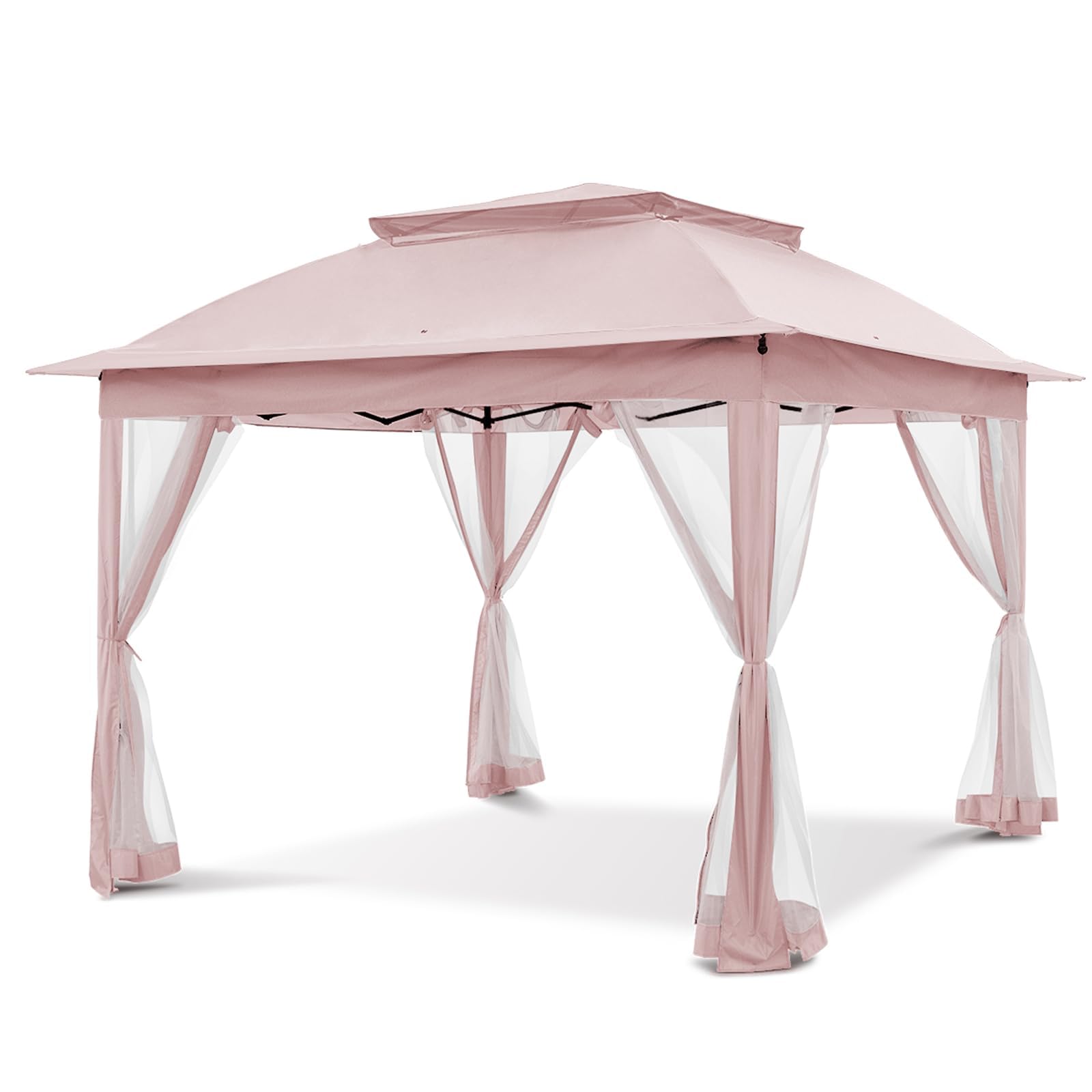 COOS BAY 11x11 Pop-Up Instant Gazebo Tent with Mosquito Netting Outdoor Canopy Shelter with 121 Square Feet of Shade (Khaki)