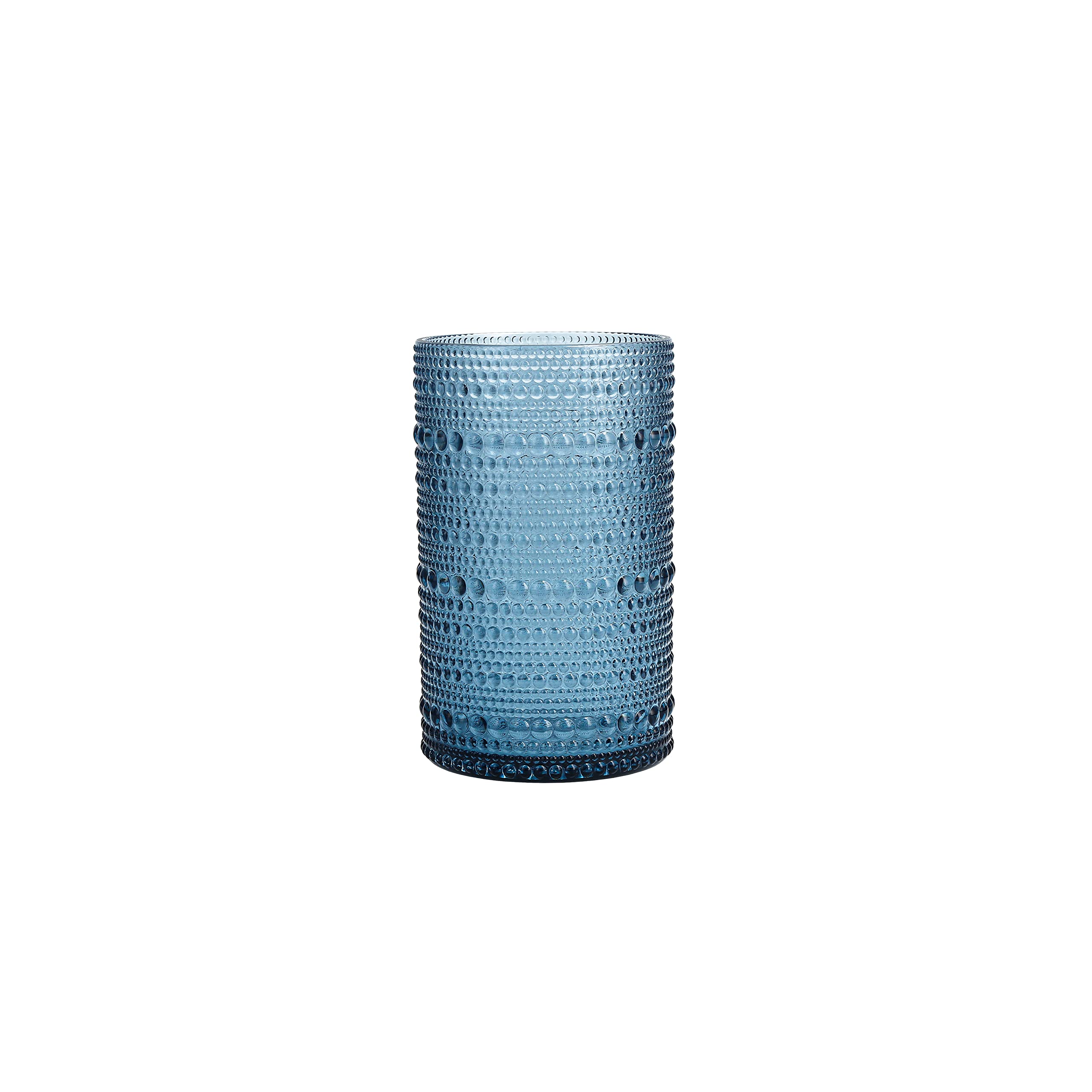 Fortessa Orbetto Outdoor Hobnail Plastic Drinkware Collection, DOF Beverage Cocktail Glass 4 Pack, 10.5 Ounce, Cornflower Blue