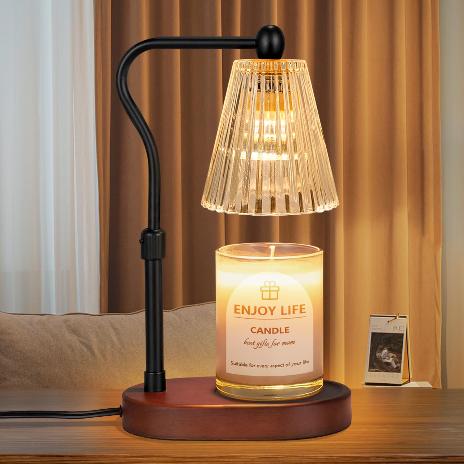 Candle Warmer Lamp with Timer Dimmer Adjustable Height for New Home Bedroom,Mothers Day Gifts,Vintage Home Decor for Scented Jar