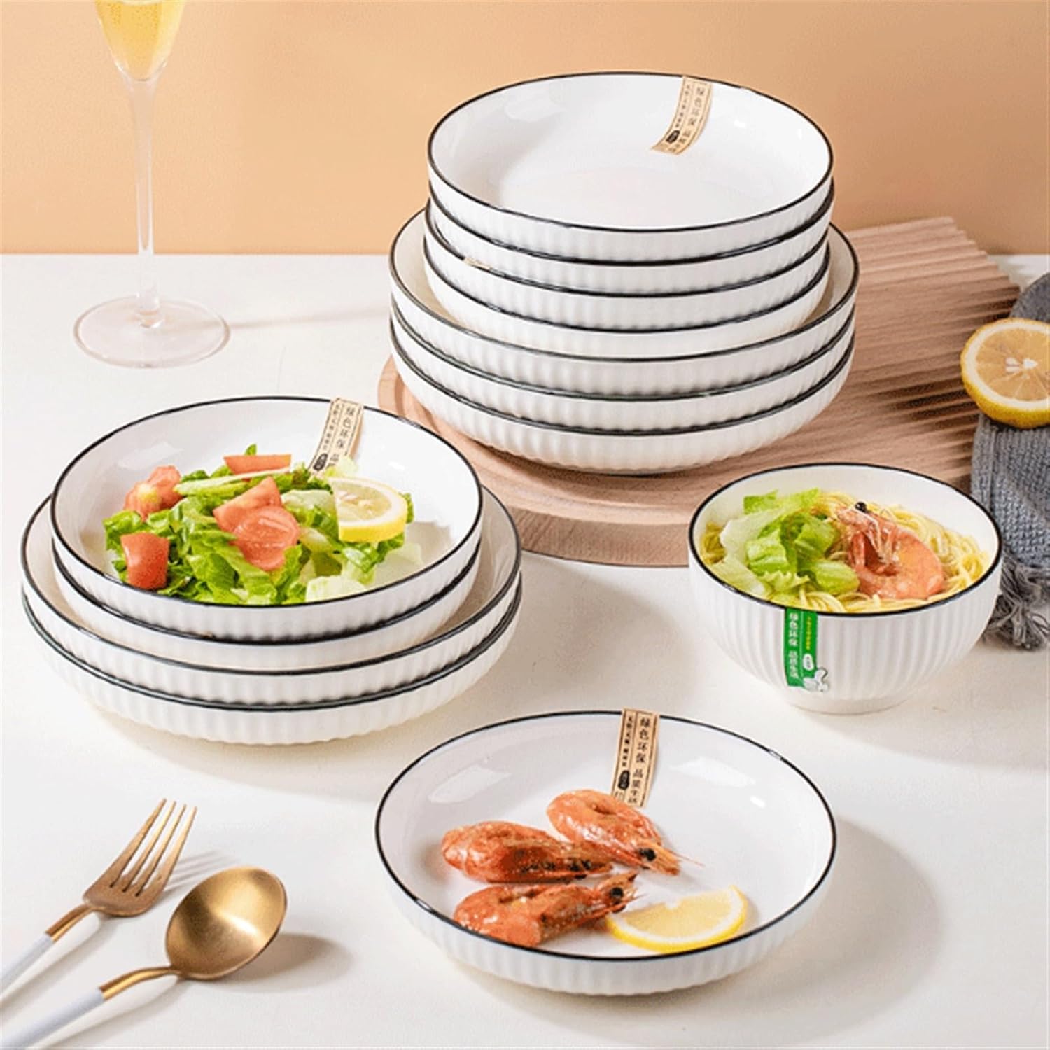 Condiment Plates Porcelain Appetizer Bowls, Set of 4, Snack Bowls, 7 Inch White Ceramic Plates for Side Dishes, Snacks, Pasta, Kitchen, Soup, Ceramic Serving Bowls, Sauce Plates ( Color : A)