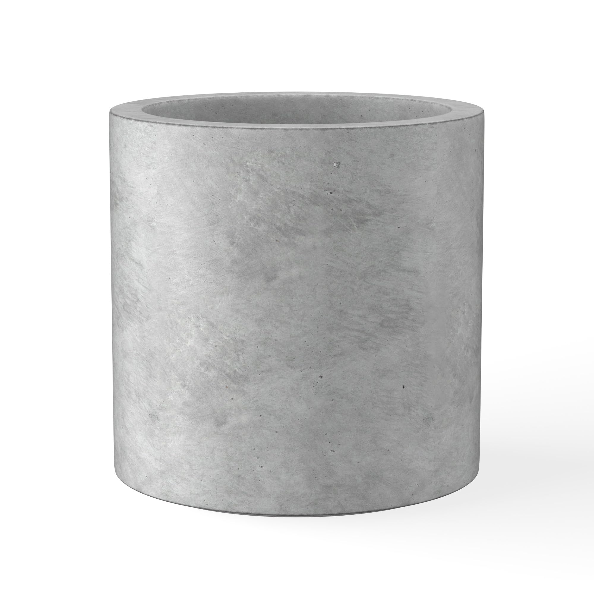 Kante 9.8",12.6",15.7" Dia Round Concrete Planter Set of 3, Modern Style Large Cylindrical Plant Pot with Drainage Hole and Rubber Plug for Indoor Outdoor Patio, Dark Gray
