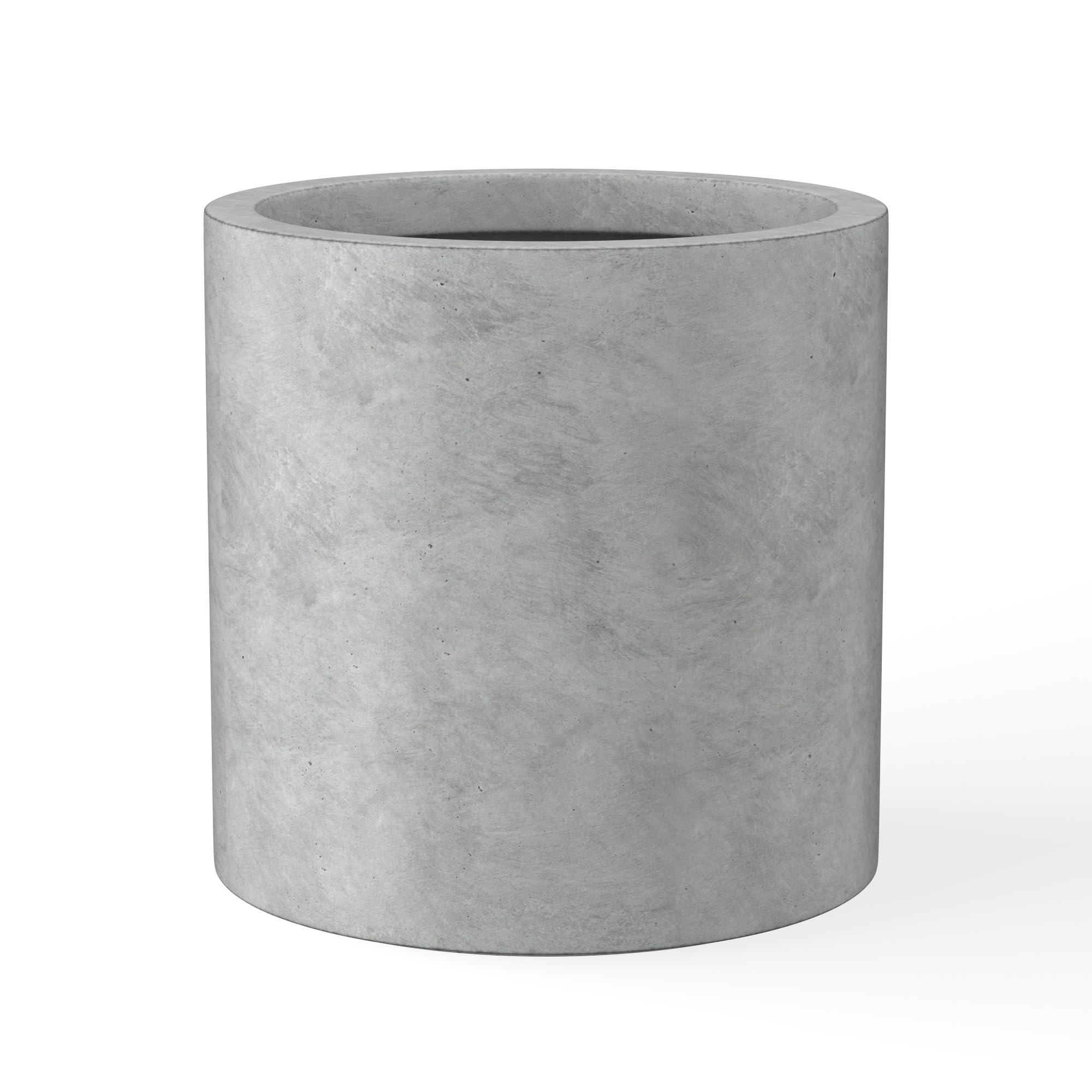 Kante 9.8",12.6",15.7" Dia Round Concrete Planter Set of 3, Modern Style Large Cylindrical Plant Pot with Drainage Hole and Rubber Plug for Indoor Outdoor Patio, Dark Gray
