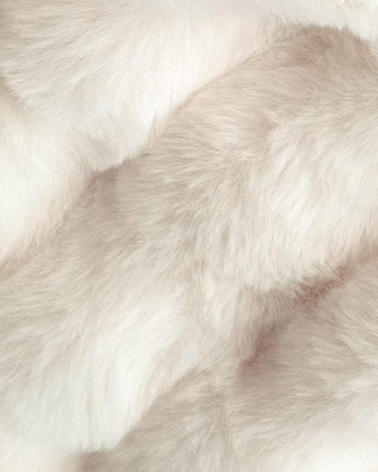 Ultra Soft Cozy Faux Fur Throw Blanket, Fuzzy Plush Thick Bubble Blanket, Luxury Fluffy Blanket for Couch, Sofa, Bedroom, and Living Room, 50x60 Inches, Cream White