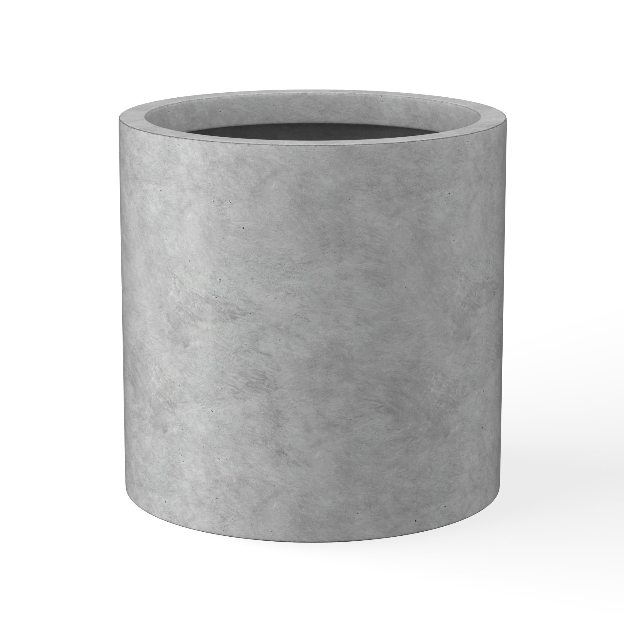 Kante 9.8",12.6",15.7" Dia Round Concrete Planter Set of 3, Modern Style Large Cylindrical Plant Pot with Drainage Hole and Rubber Plug for Indoor Outdoor Patio, Dark Gray