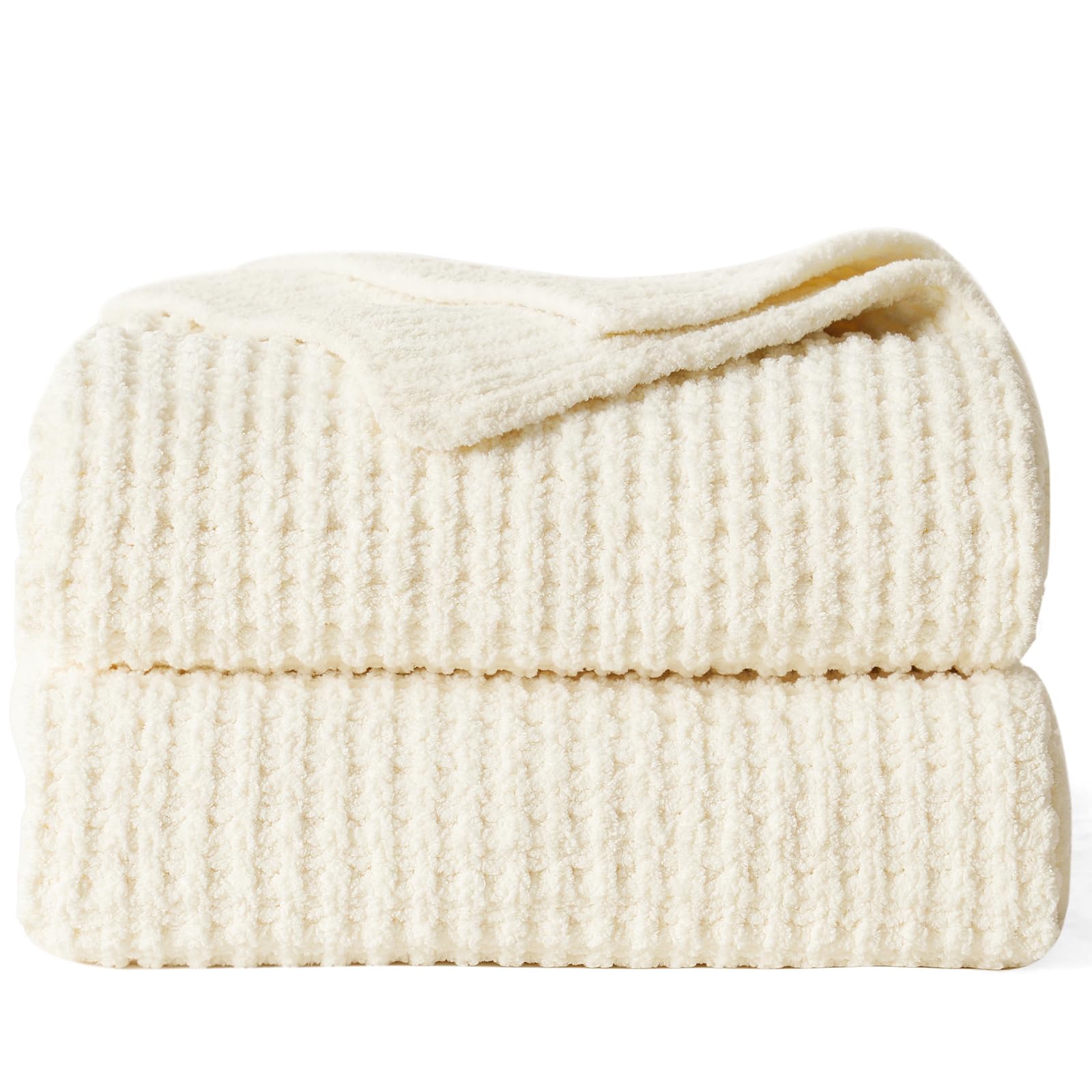 Chenille Waffle Knit Throw Blanket