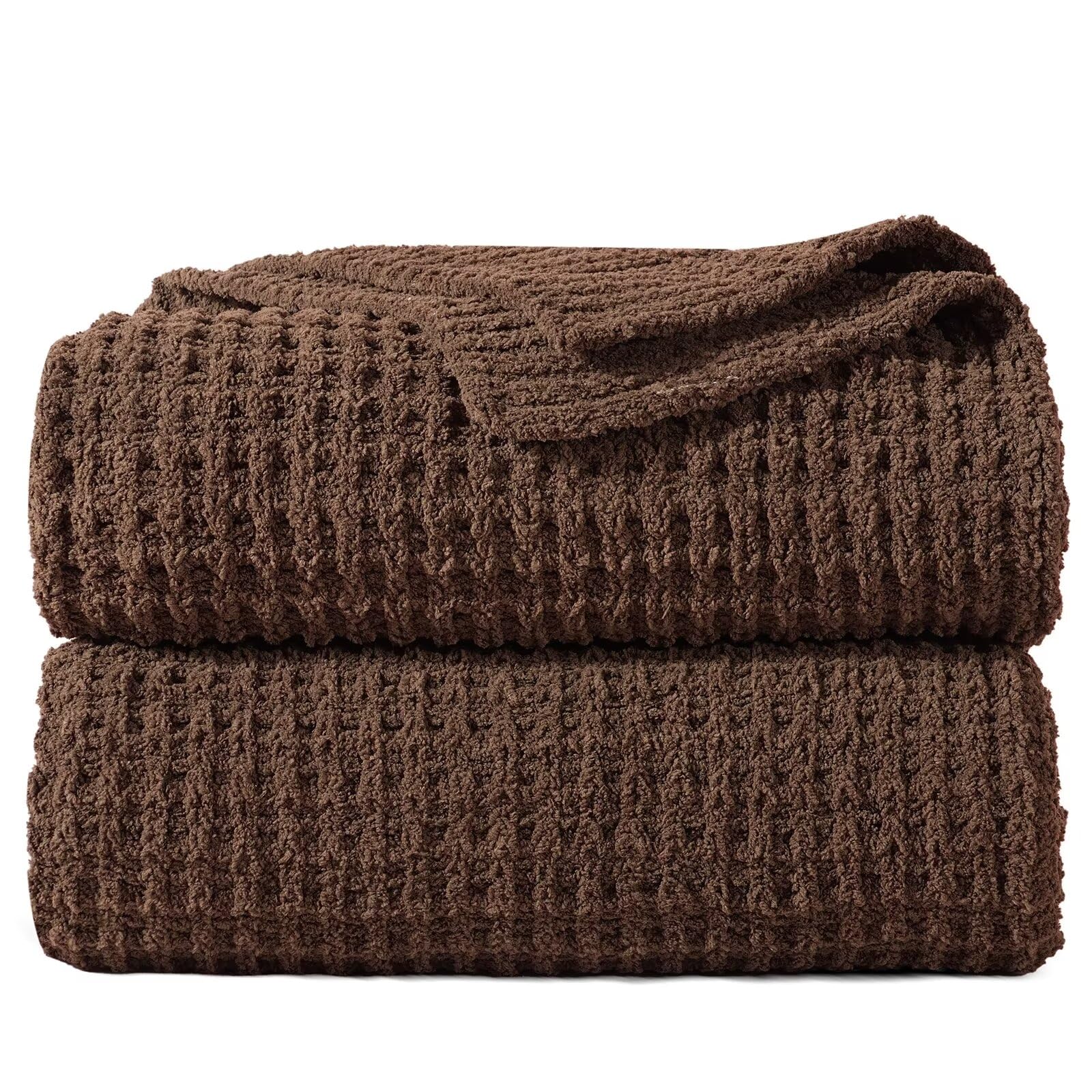 Chenille Waffle Knit Throw Blanket
