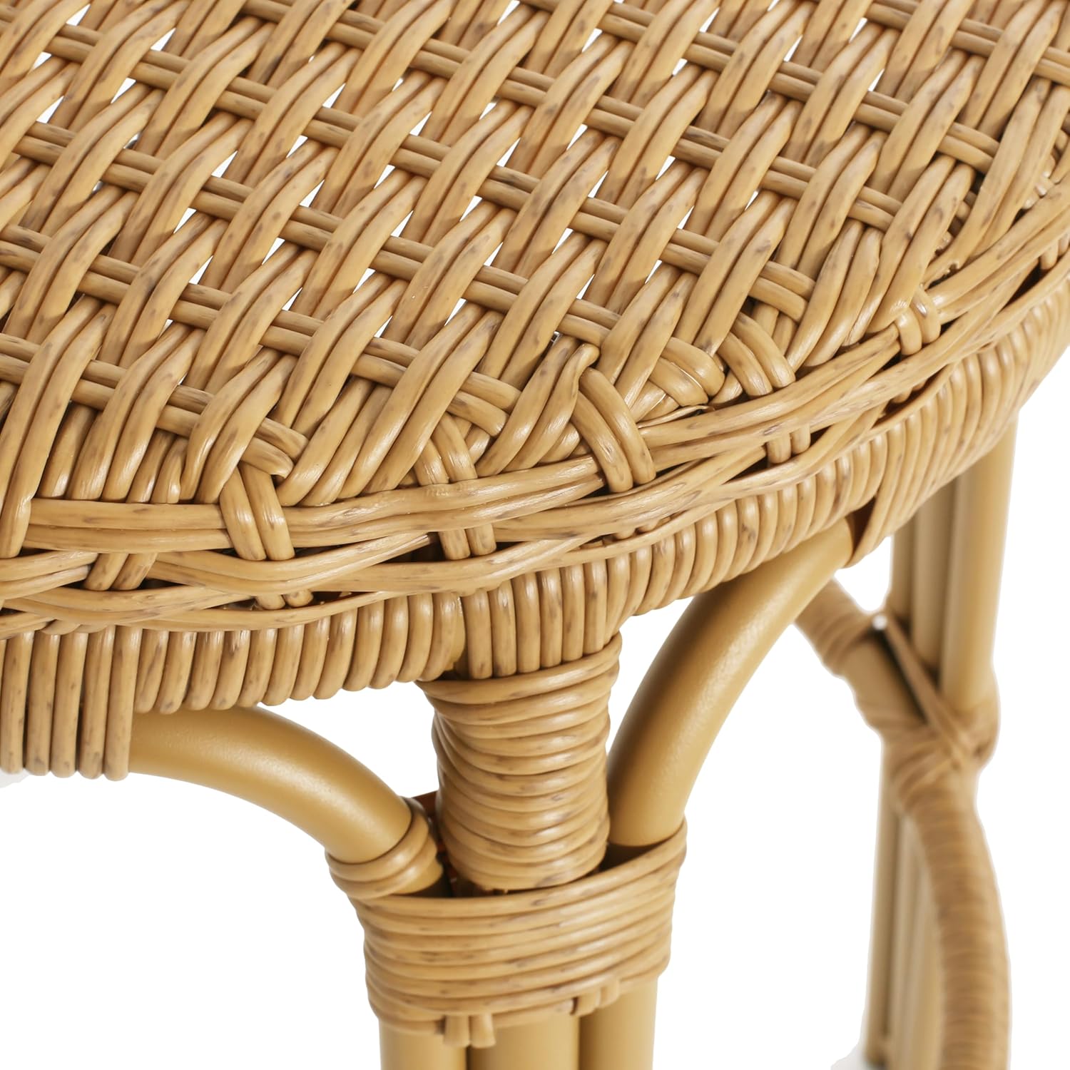 Christopher Knight Home Harrison 28.75"H Outdoor Barstools Set of 4, Rattan Bar Chair, Barrel Backrest Counter Stool, Country Style Bistro Stool, Patio Barstools for Gardern Orchard Yard, Light Brown