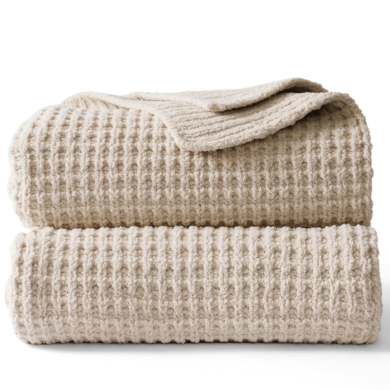 Chenille Waffle Knit Throw Blanket