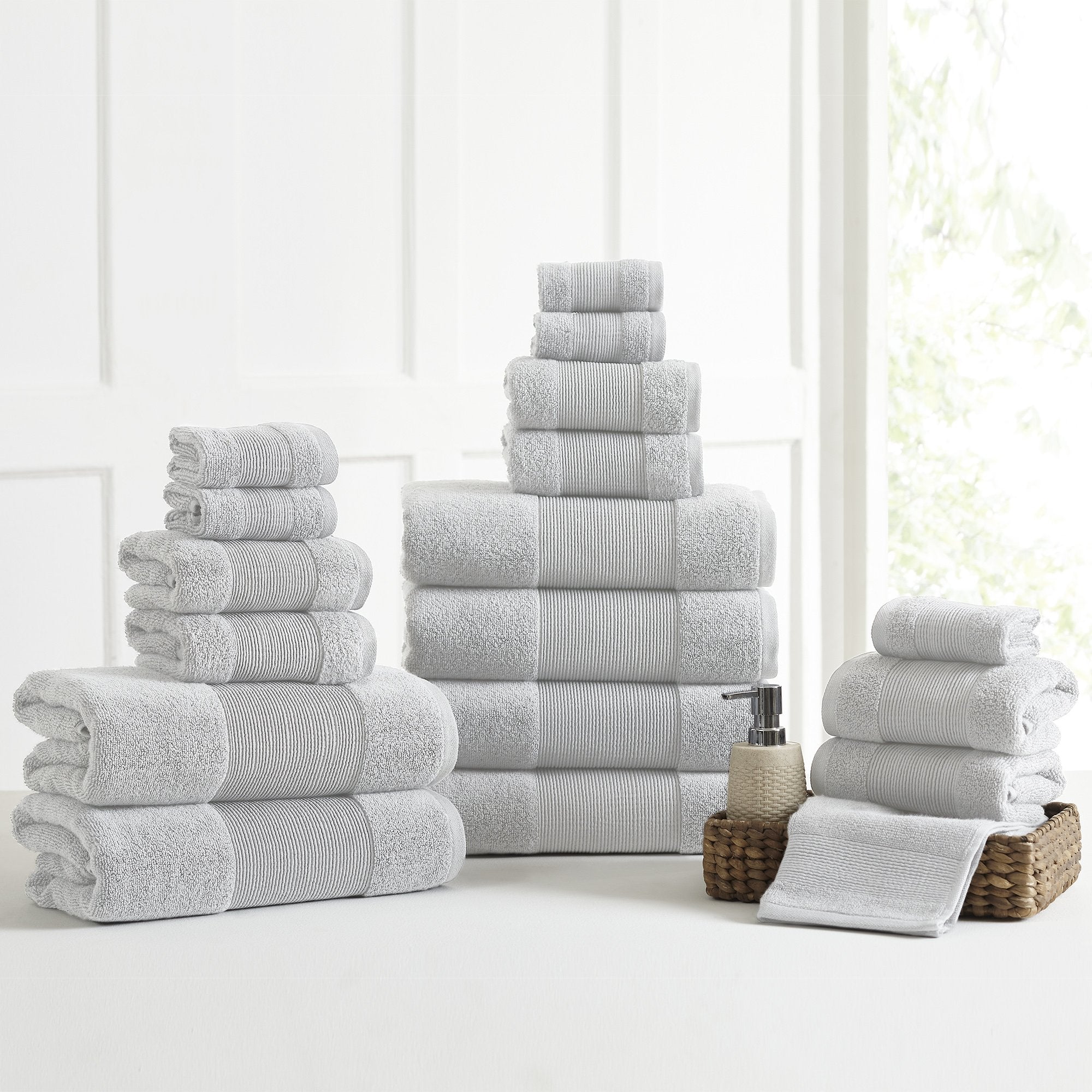 Modern Threads Air Cloud 6-Piece Towel Set - 100% Zero-Twist Cotton, 500 GSM, Quick Dry & Plush, Blush