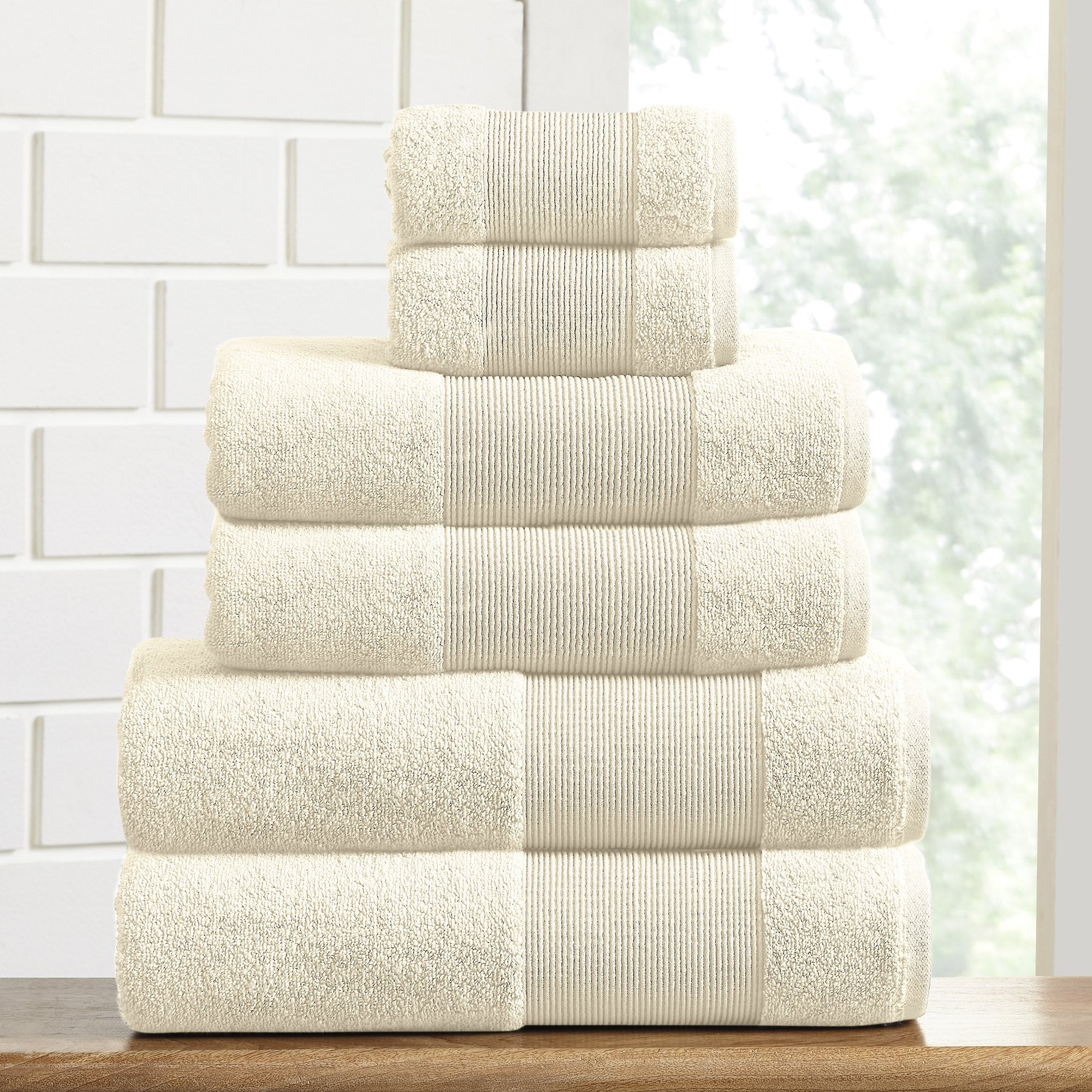 Modern Threads Air Cloud 6-Piece Towel Set - 100% Zero-Twist Cotton, 500 GSM, Quick Dry & Plush, Blush