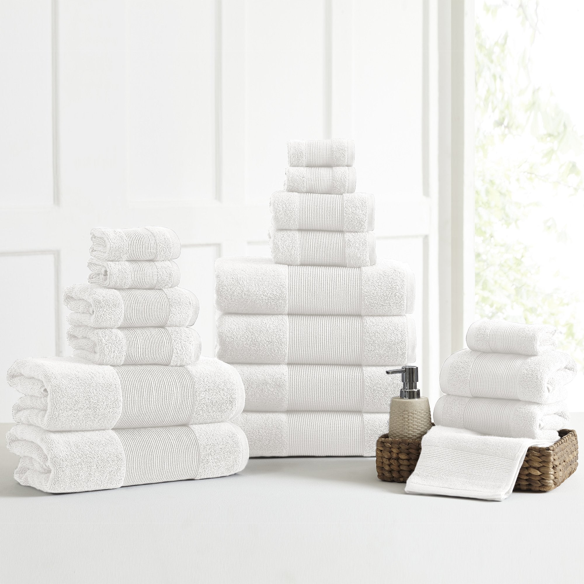 Modern Threads Air Cloud 6-Piece Towel Set - 100% Zero-Twist Cotton, 500 GSM, Quick Dry & Plush, Blush