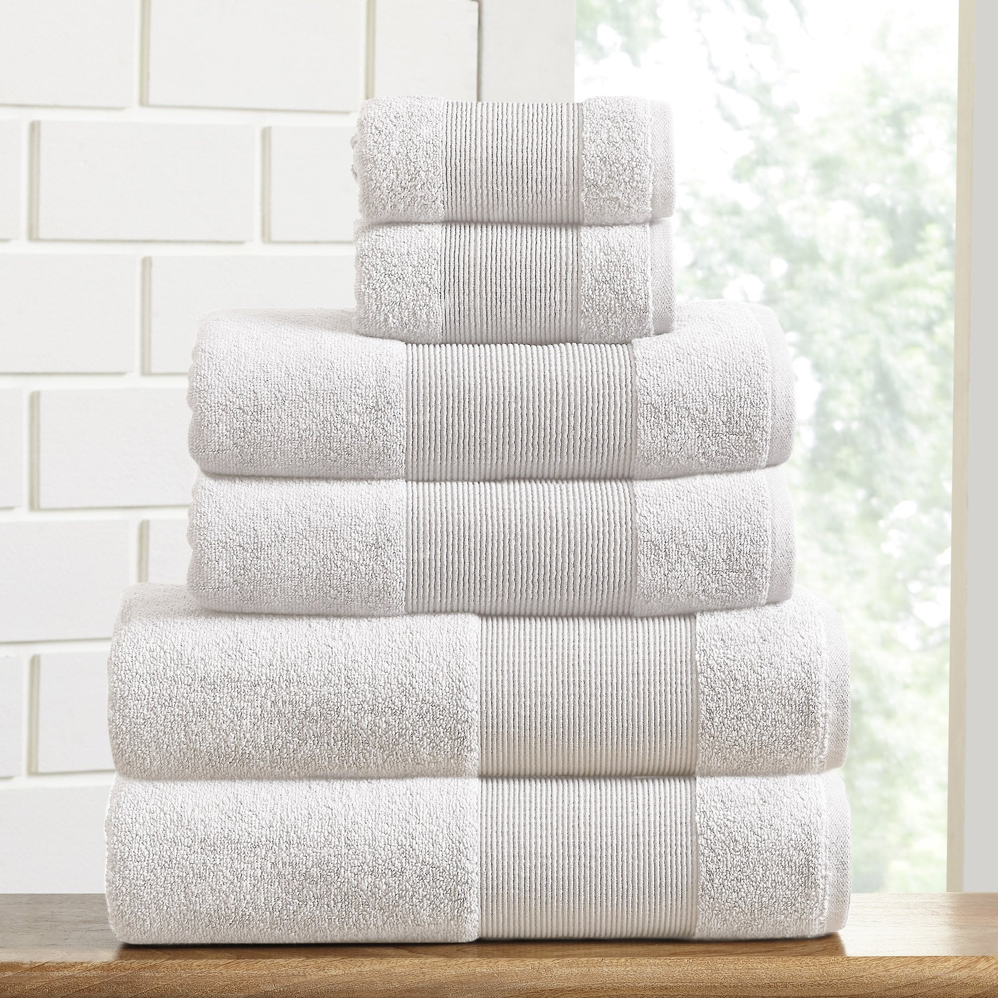 Modern Threads Air Cloud 6-Piece Towel Set - 100% Zero-Twist Cotton, 500 GSM, Quick Dry & Plush, Blush
