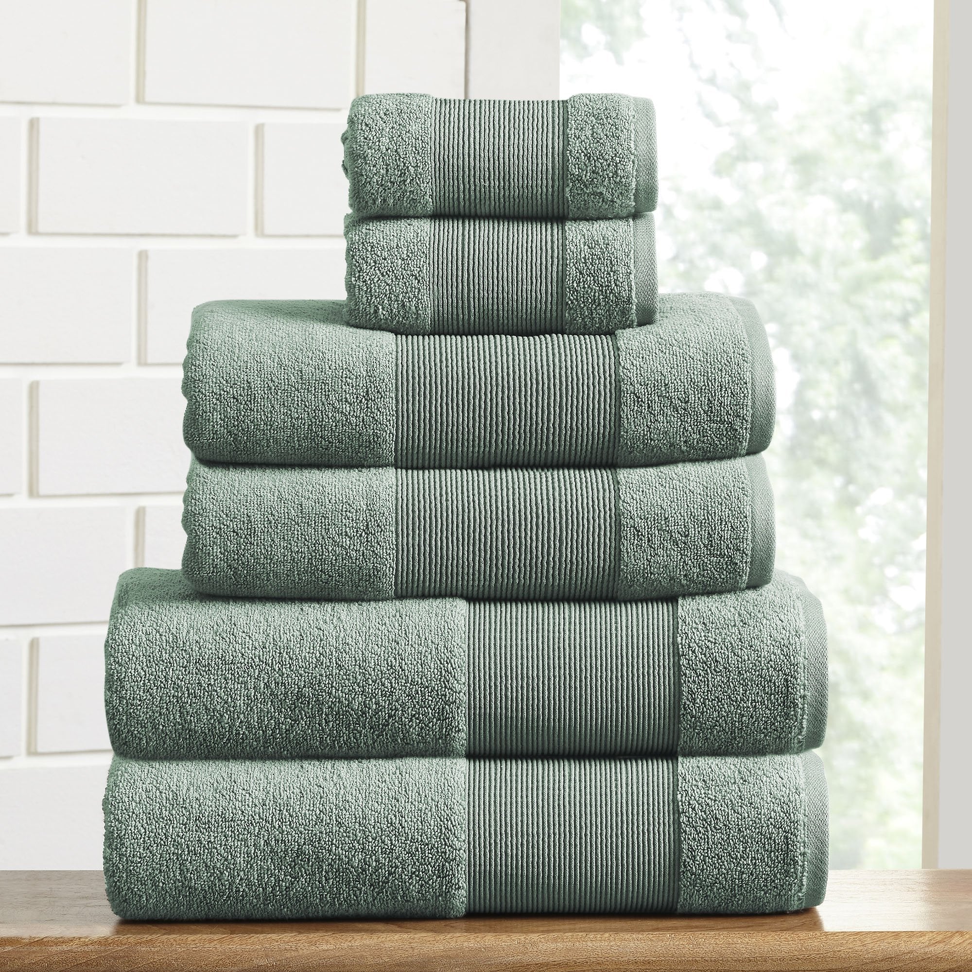 Modern Threads Air Cloud 6-Piece Towel Set - 100% Zero-Twist Cotton, 500 GSM, Quick Dry & Plush, Blush