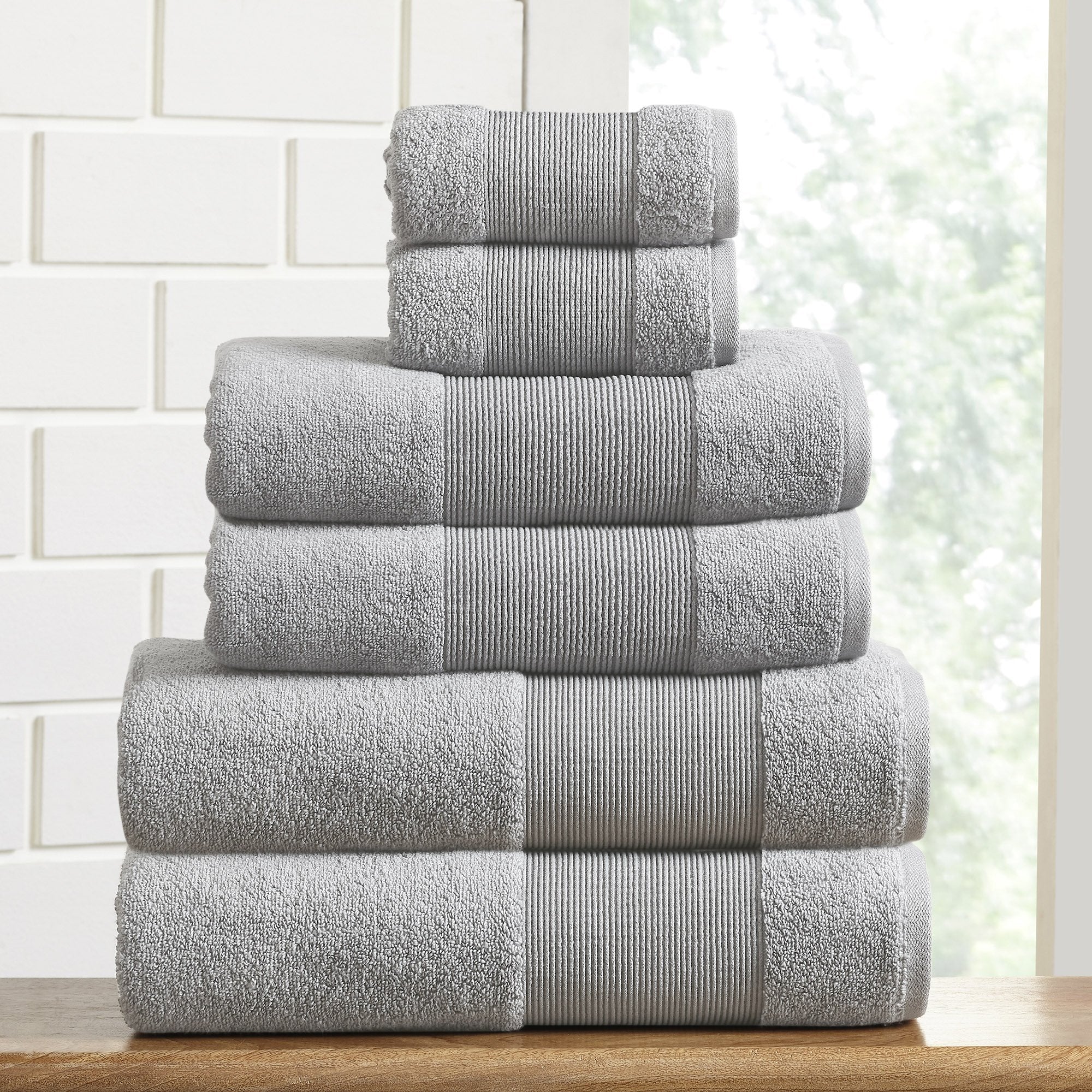 Modern Threads Air Cloud 6-Piece Towel Set - 100% Zero-Twist Cotton, 500 GSM, Quick Dry & Plush, Blush