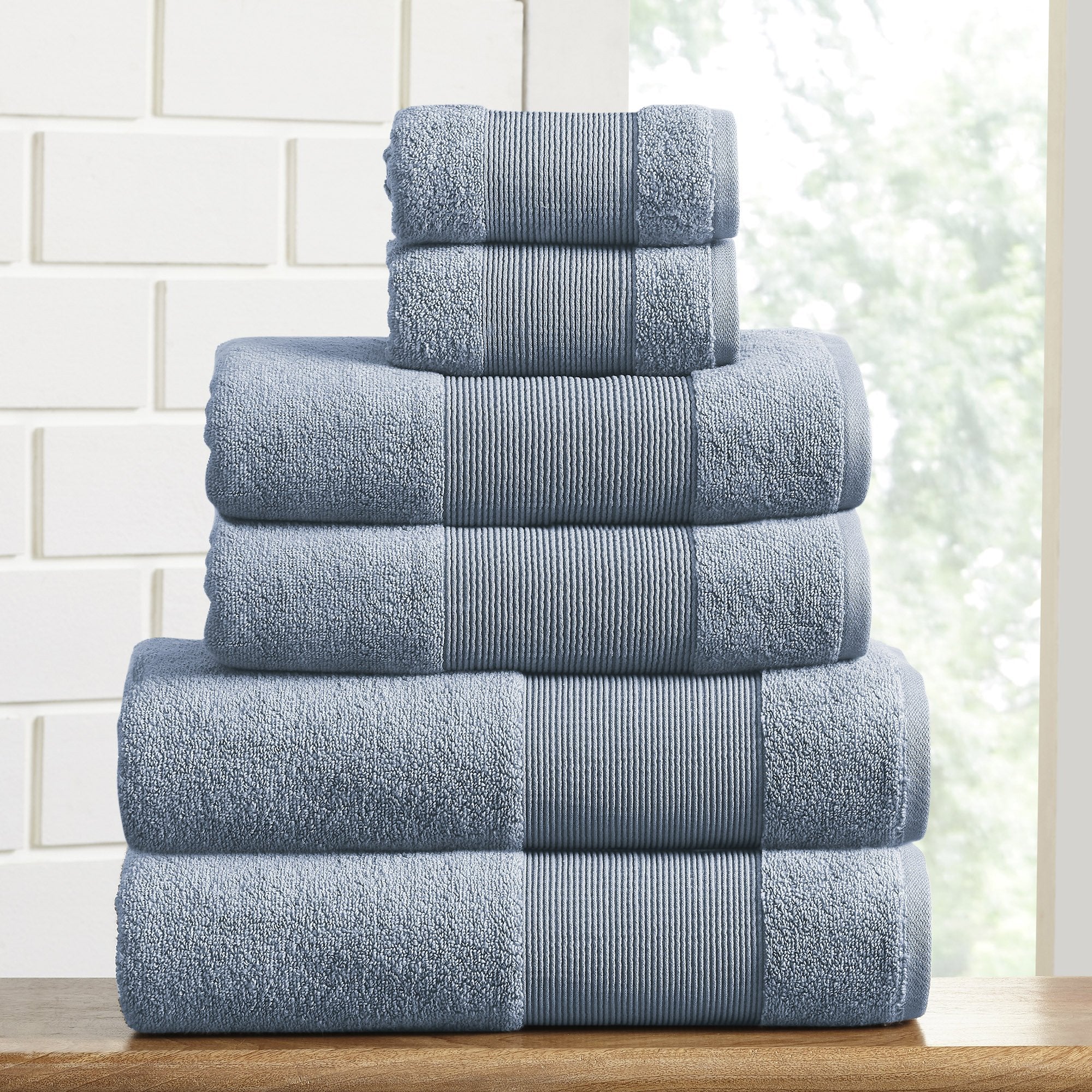 Modern Threads Air Cloud 6-Piece Towel Set - 100% Zero-Twist Cotton, 500 GSM, Quick Dry & Plush, Blush